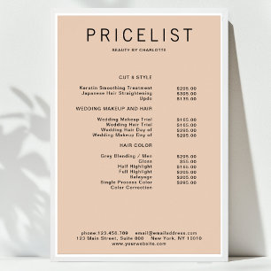 Poster Cartaz de lista de preços moderno