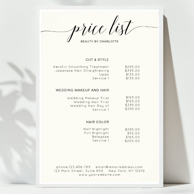 Poster Cartaz de lista de preços moderno (Modern, price list Poster)