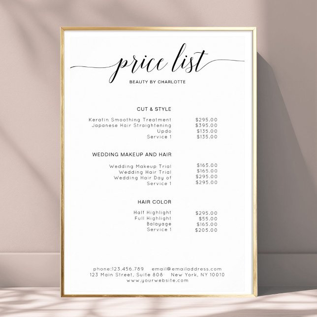 Poster Cartaz de lista de preços moderno (Modern, price list Poster)