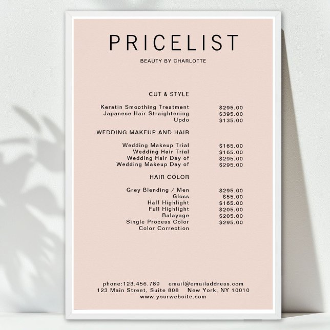 Poster Cartaz de lista de preços moderno (Modern, price list Poster)