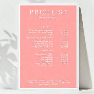 Poster Cartaz de lista de preços moderno