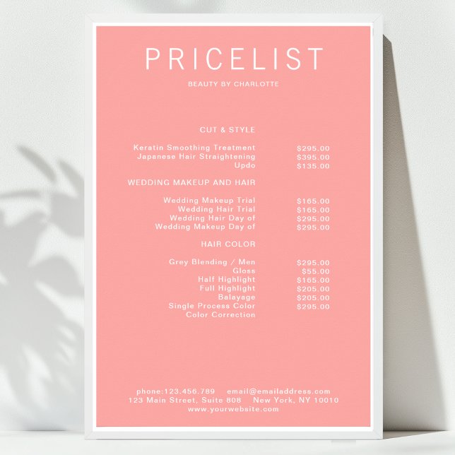 Poster Cartaz de lista de preços moderno (Modern, price list Poster)