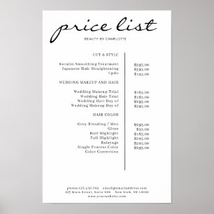 Poster Cartaz de Lista de Preços Simples Moderno