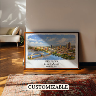 Poster Cartaz de Little Rock Arkansas, Aquarela, Personal