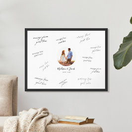 Poster Cartaz de Livro de Assinaturas de Casamento com Fo