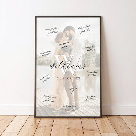 Poster Cartaz de Livro de Assinaturas de Casamento com Mo