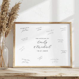Poster Cartaz de Livro de Assinaturas de Casamento Modern