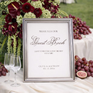 Poster Cartaz de Livro de Registro de Casamento Simples M