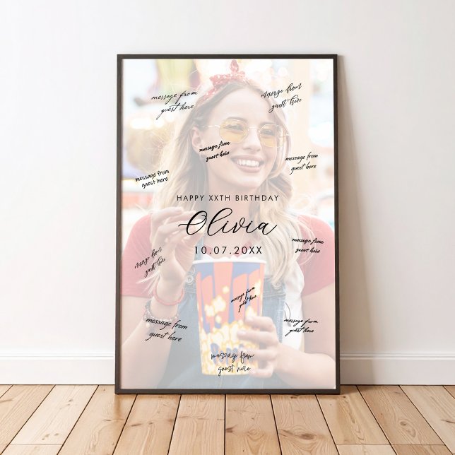 Poster Cartaz de Livro de Visitas de Aniversário com Assi (Criador carregado)