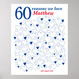 Poster Cartaz de Livro de Visitas de Aniversário de 60 An