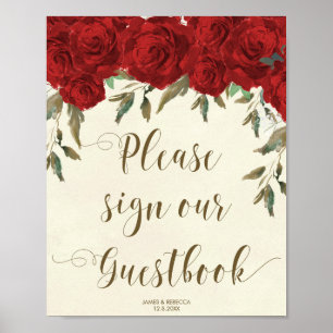 Pôster cartaz de livro de visitas de festa de casamento f