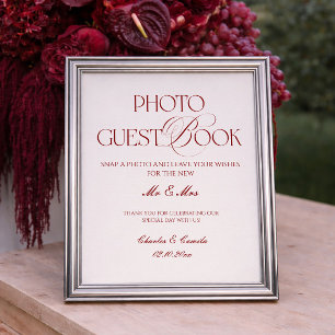 Poster Cartaz de Livro de Visitas de Fotos de Casamento e