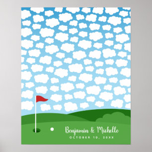 Poster Cartaz de Livro de Visitas de Golfe - 100 Assinatu