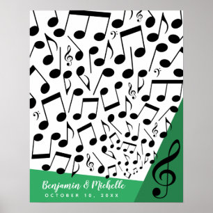 Poster Cartaz de Livro de Visitas de Notas Musicais - 50 