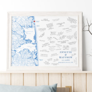 Poster Cartaz de Livro de Visitas Elegante para Casamento