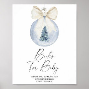 Poster Cartaz de livros de inverno em aquarela para bebê
