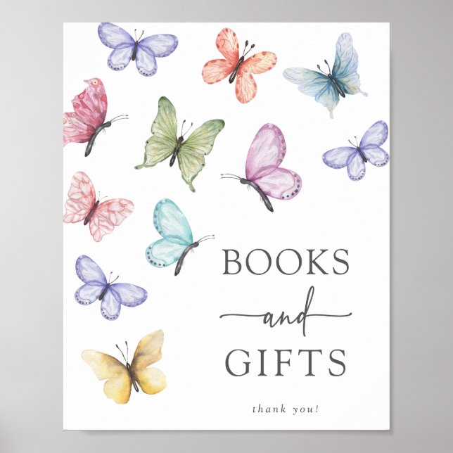 Poster Cartaz de Livros e Presentes Borboleta (Frente)