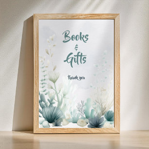 Poster Cartaz de Livros e Presentes para Chá de Bebê Sea