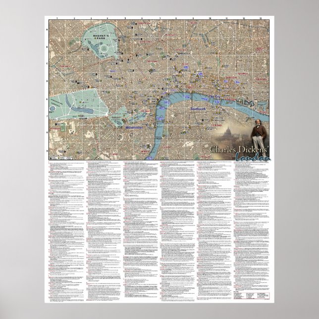 Poster Cartaz de Londres de Charles Dickens (Frente)