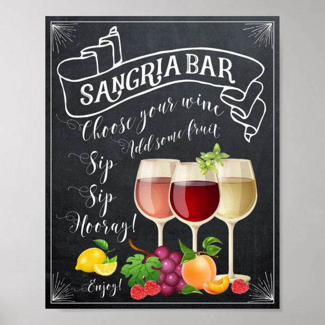 Pôster cartaz de lousa de sangria (Frente)