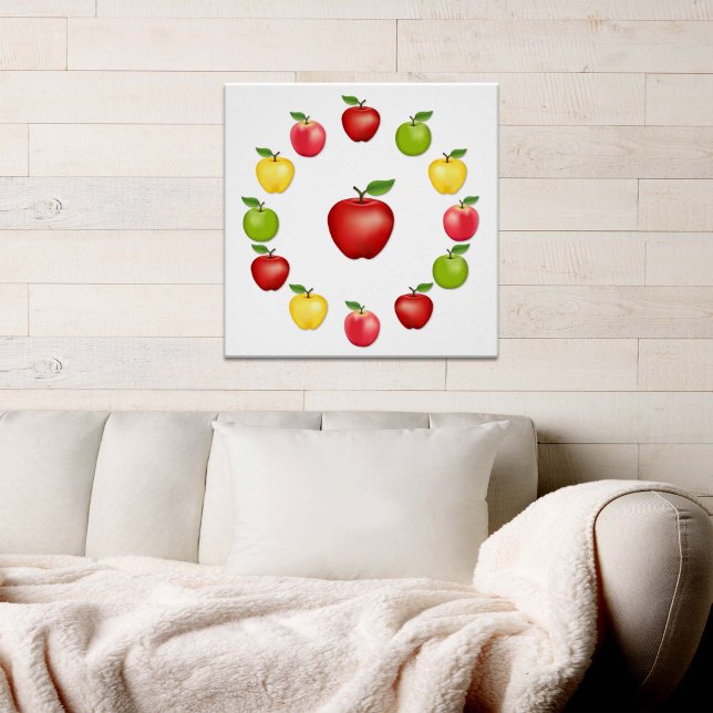 Pôster Cartaz de Maçãs (Apples Poster. Fresh, natural fruit, Red Delicious, Granny Smith, Golden Delicious, Pink Lady Apples)