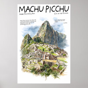 Poster Cartaz de Machu Picchu Peru Andes Marco Antigo