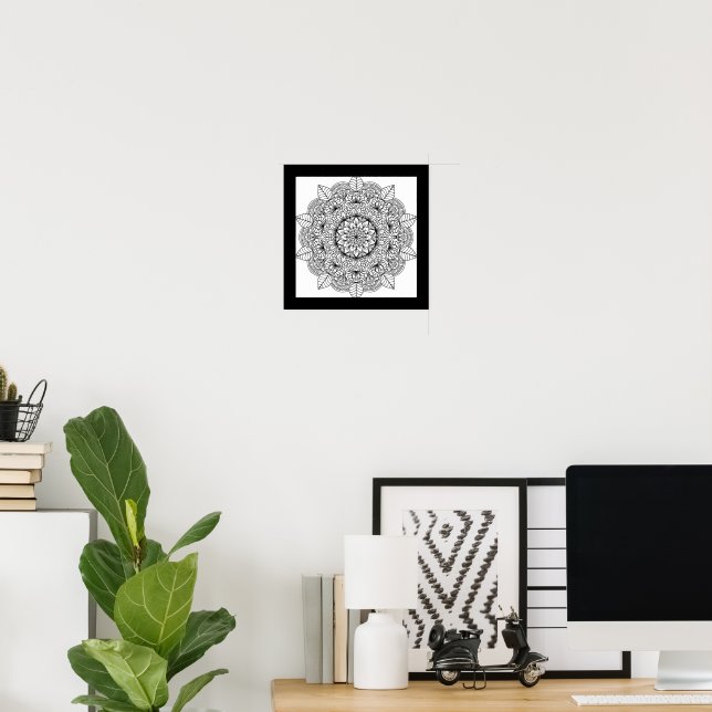 Poster Cartaz de Mandala para Festa de Diversão ao Pôr do (Escritório em casa)