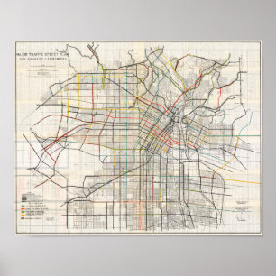 Poster Cartaz de Mapa Antigo de Los Angeles Califórnia 19