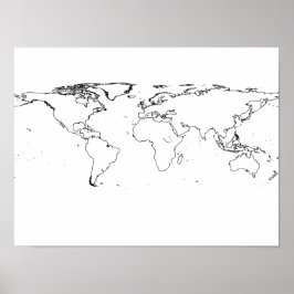 Poster Cartaz de Mapa Mundial