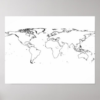 Poster Cartaz de Mapa Mundial