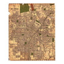 Cartaz de Mapa Vintage de Los Angeles 1924