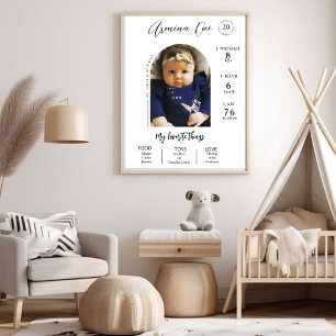 Poster Cartaz de Marco do Primeiro Aniversário com Arco M
