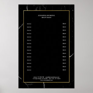 Poster Cartaz de Mármore Preto Elegante a Ouro