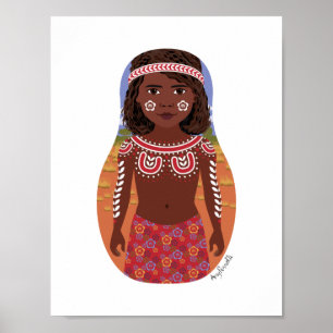 Poster Cartaz de Matryoshka Australiana Aborígene