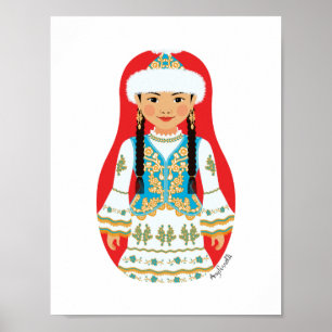 Poster Cartaz de Matryoshka cazaque