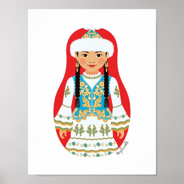 Poster Cartaz de Matryoshka cazaque (Frente)