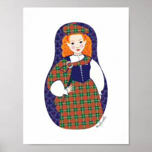Poster Cartaz de Matryoshka Escocesa