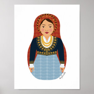 Poster Cartaz de Matryoshka Grega