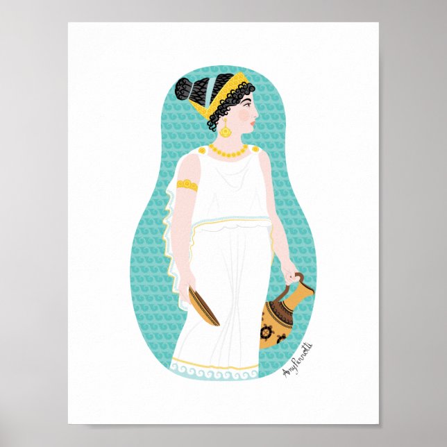 Poster Cartaz de Matryoshka Grega Antiga (Frente)