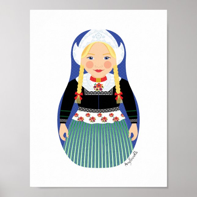 Poster Cartaz de Matryoshka Holandesa (Frente)
