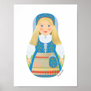 Poster Cartaz de Matryoshka Norueguesa