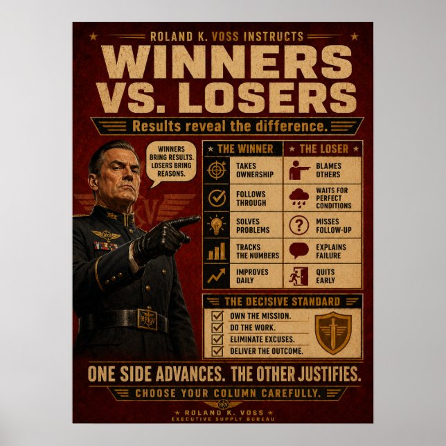 Poster Cartaz de Mentalidade de Vencedor | Roland K. Voss (Frente)