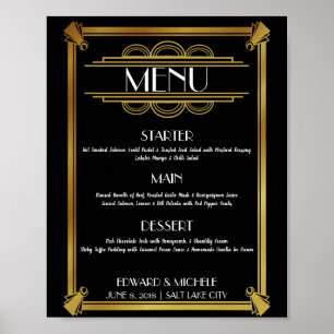 Poster cartaz de menu Art Deco