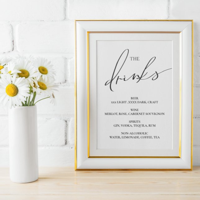 Poster Cartaz de Menu de bar aberto de casamento (Criador carregado)