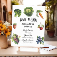 Cartaz de Menu de Bar de Chá de Bebê Jardim Branco