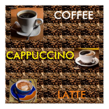 CARTAZ DE MENU DE CAPPUCCINO DE CAFÉ LATTE