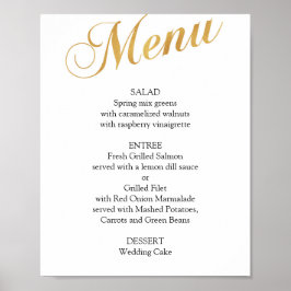 Poster Cartaz de menu de casamento em dourado. Menu de ja