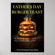 Cartaz de Menu do Dia dos Pais do Burger King em A