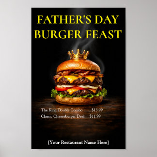Poster Cartaz de Menu do Dia dos Pais do Burger King em A