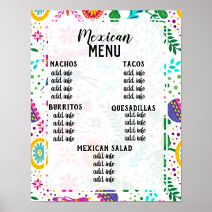 Poster cartaz de menu mexicano